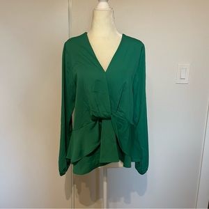 Drape front layered blouse. NWT